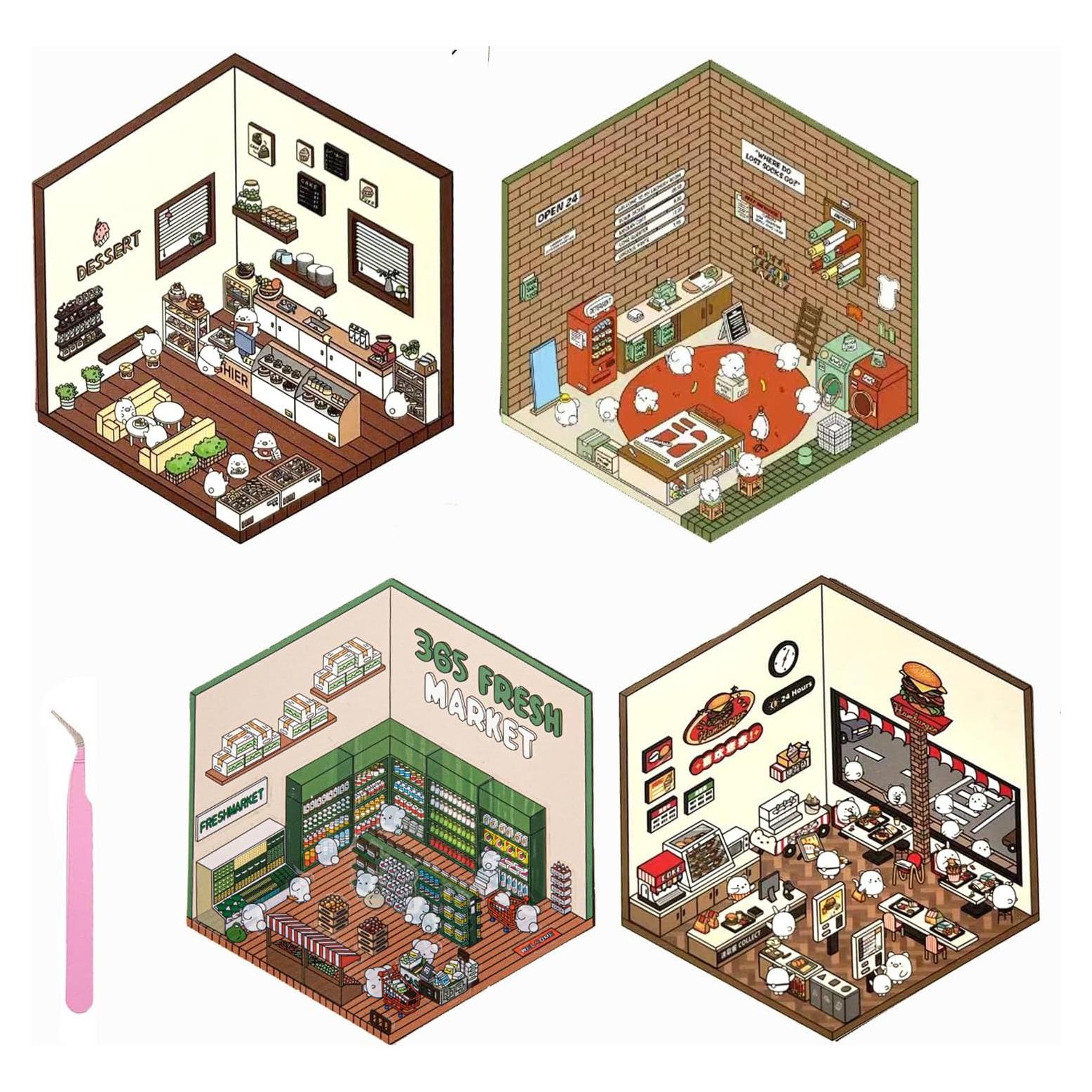 Pegatinas 3D DIY HMPBEFU - 4 Temas Coloridos para Niños