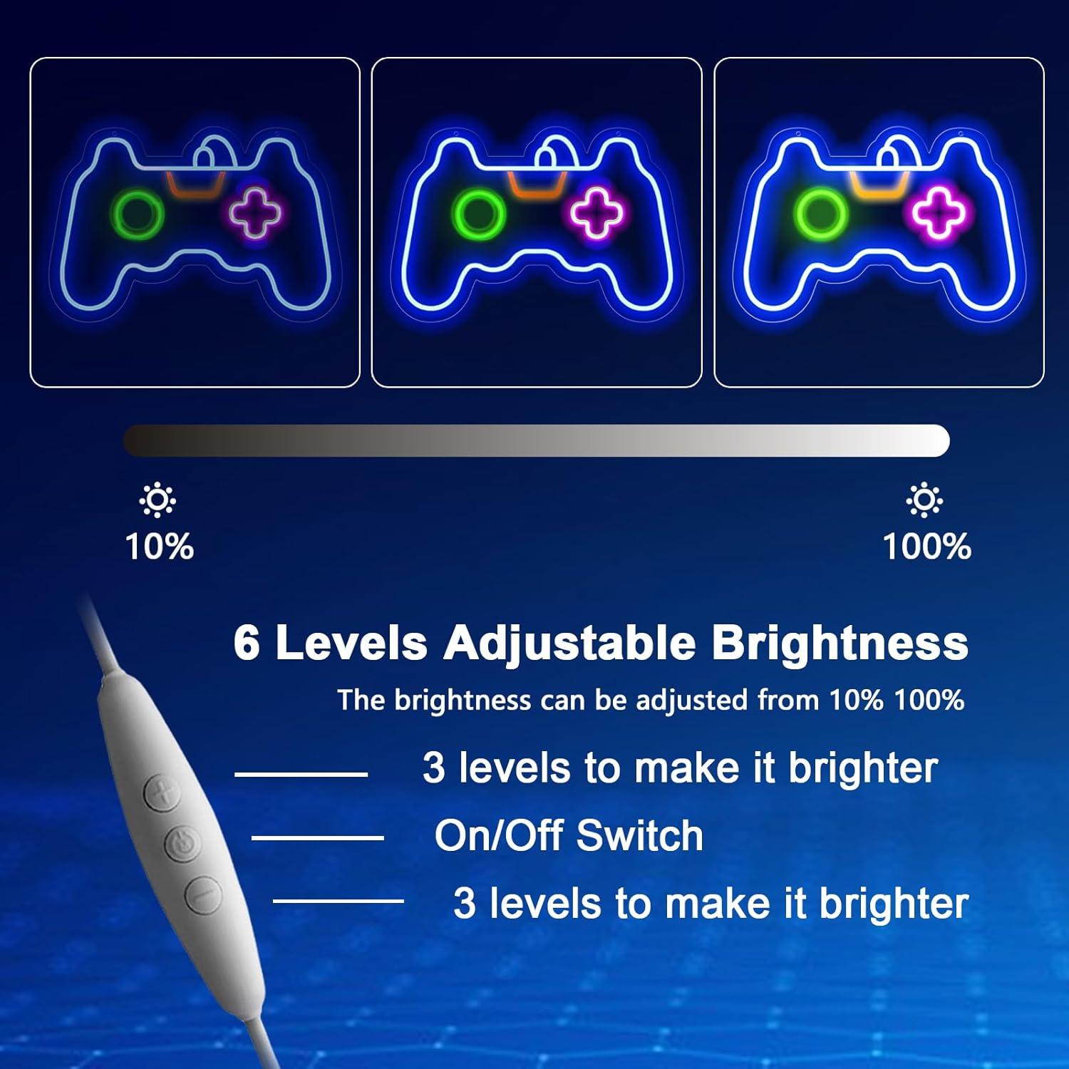 Luz de Neón LED KENFARI Controlador de Juego 36x24 cm