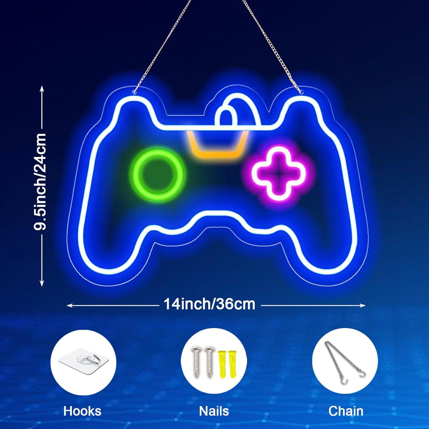 Luz de Neón LED KENFARI Controlador de Juego 36x24 cm