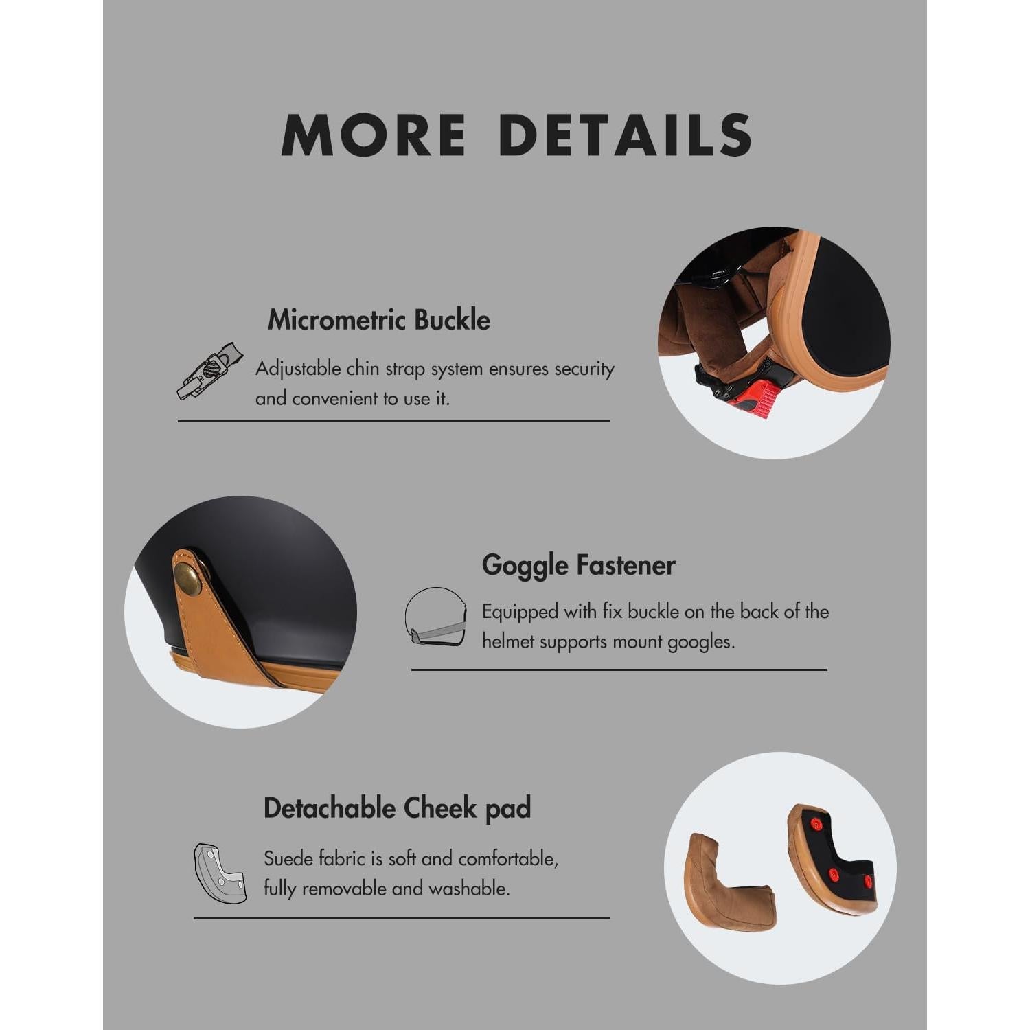 Casco de Moto TRIANGLE B206 Retro Abierto Negro Mate L