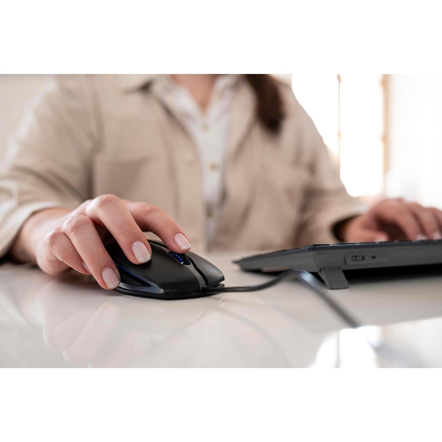 Ratón Óptico Iluminado GENTIX Cherry con Cable USB Negro