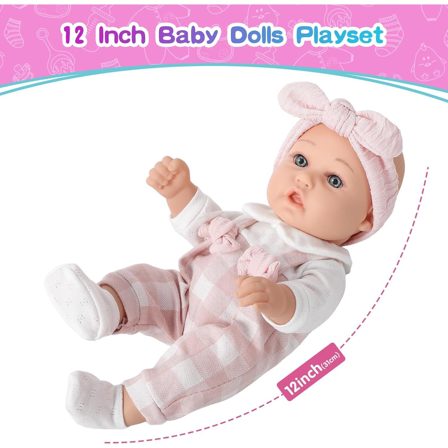 Muñeca de Bebé BDDOLL 30 cm con Ropa y Accesorios