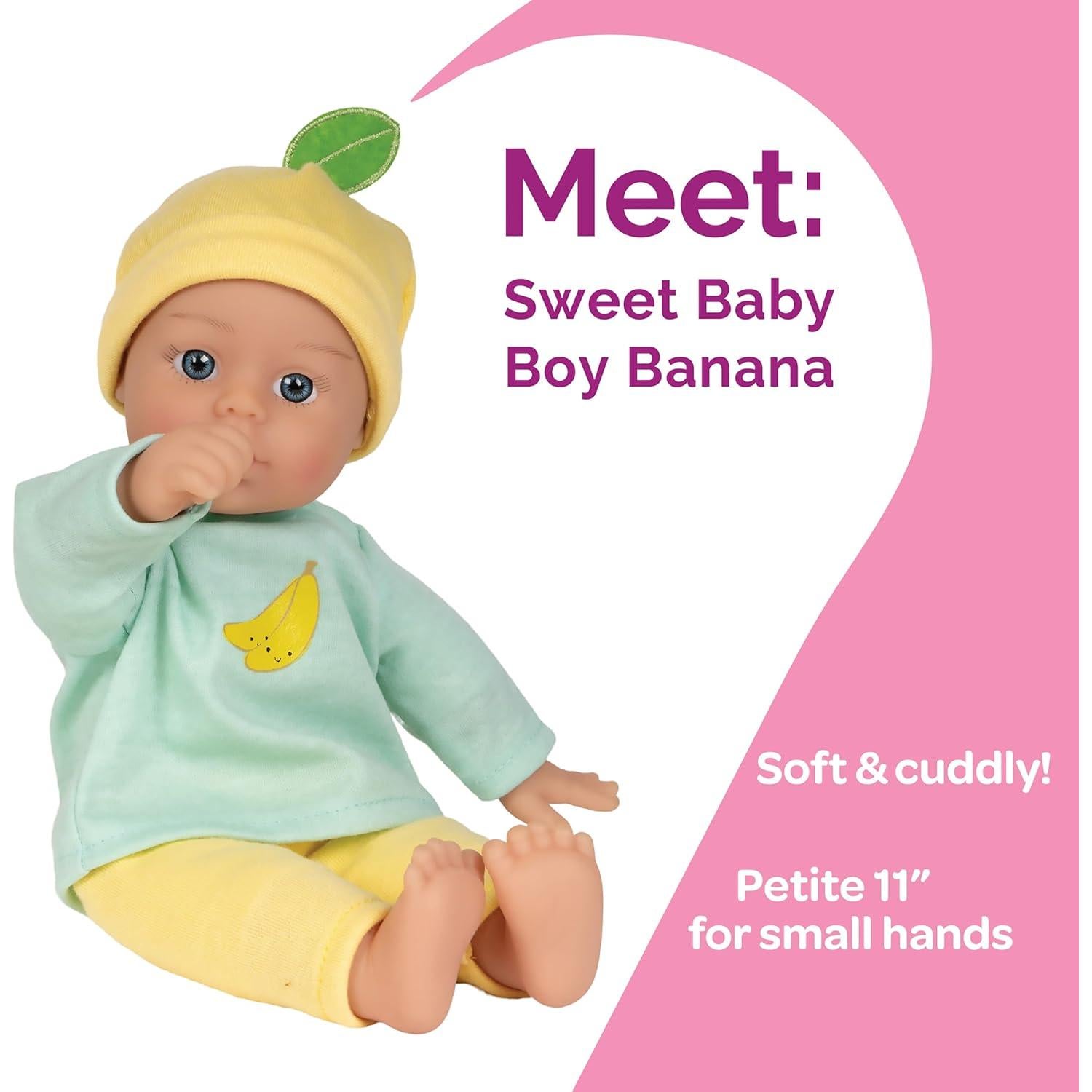 Muñeca de Bebé Suave Adora Sweet Baby 27.94 cm Banana