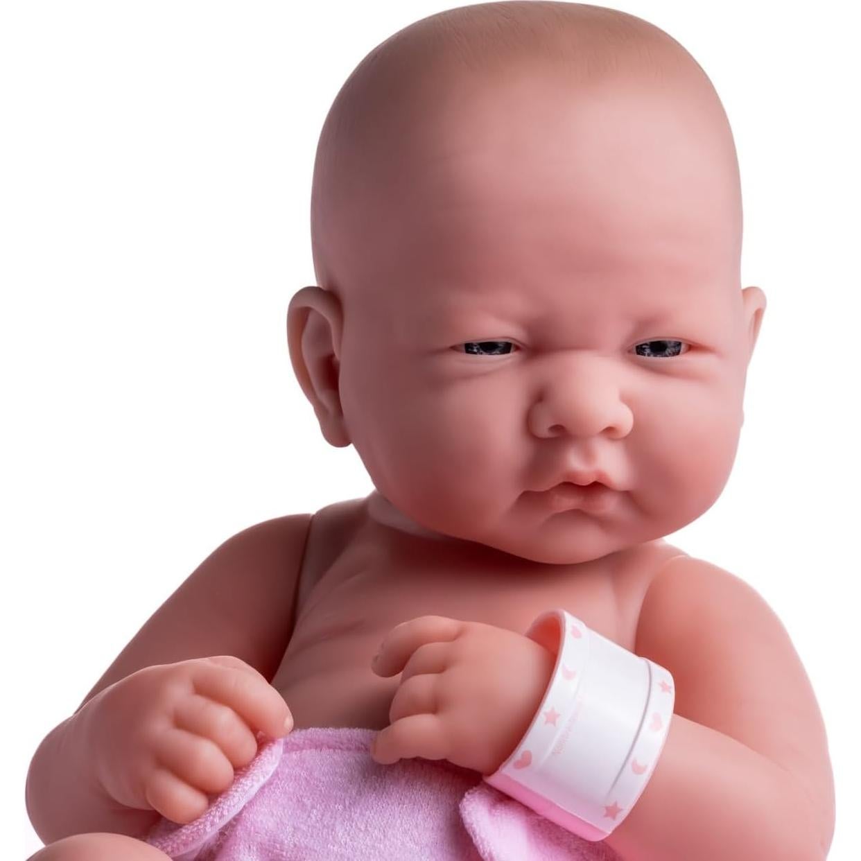 Muñeca bebé realista 35.56 cm con accesorios | JC Toys