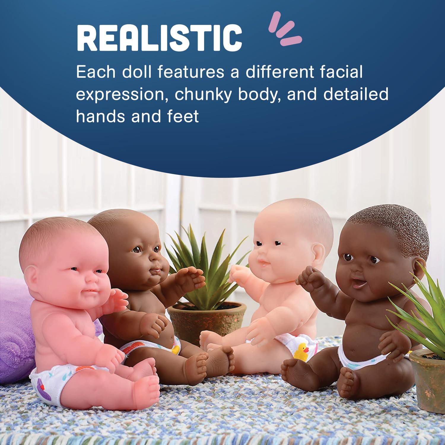 Muñecas de Bebé Multiculturales Constructive Playthings 25.4 cm Set de 4