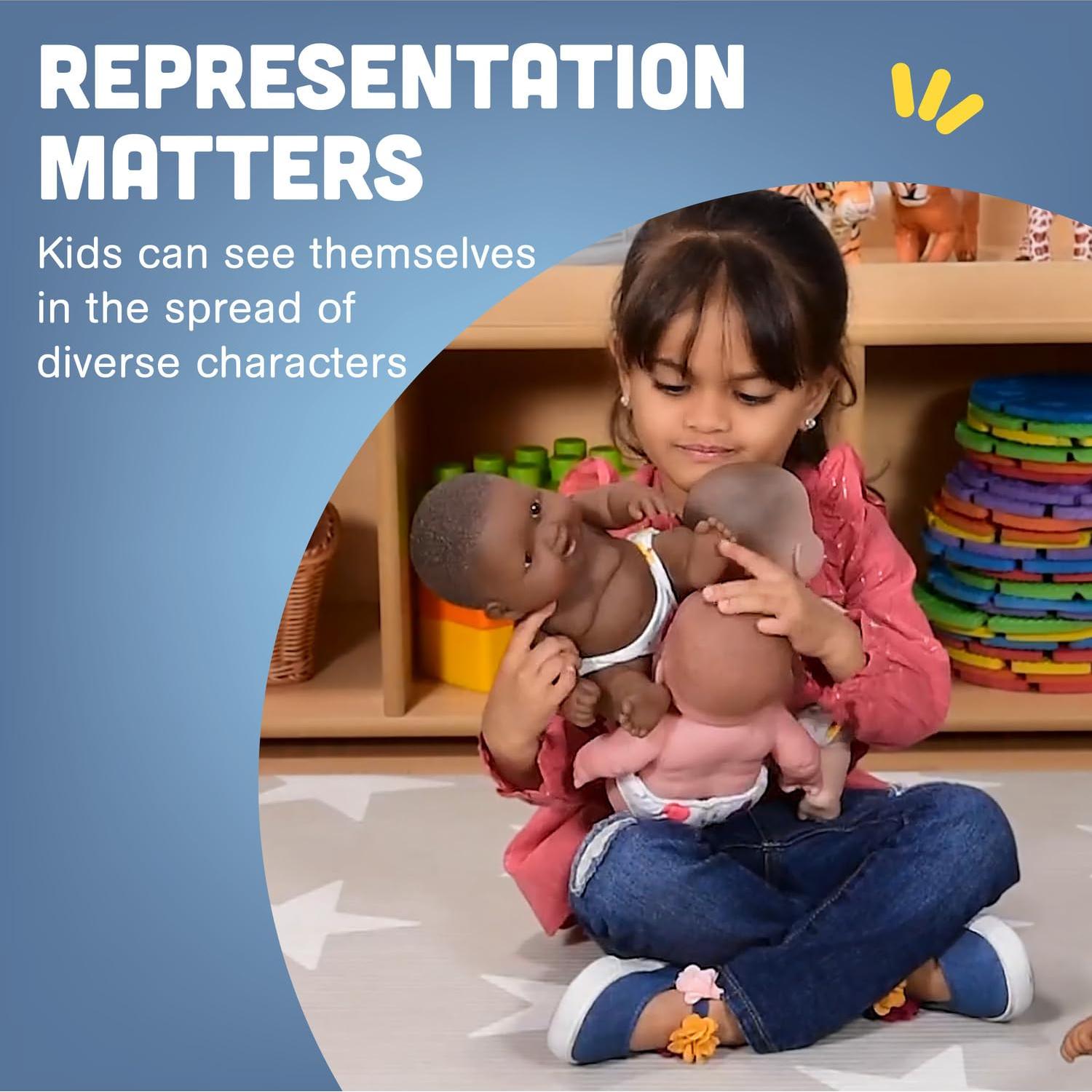 Muñecas de Bebé Multiculturales Constructive Playthings 25.4 cm Set de 4