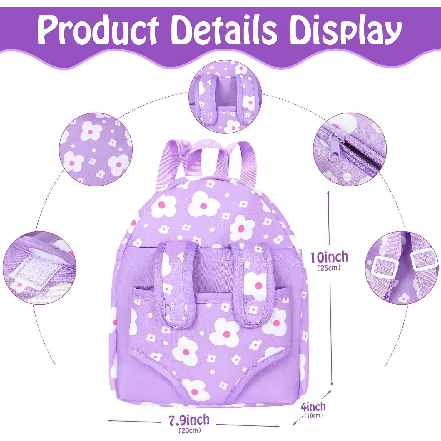 Muñeca UZIDBTO 30 cm con mochila y accesorios para niñas