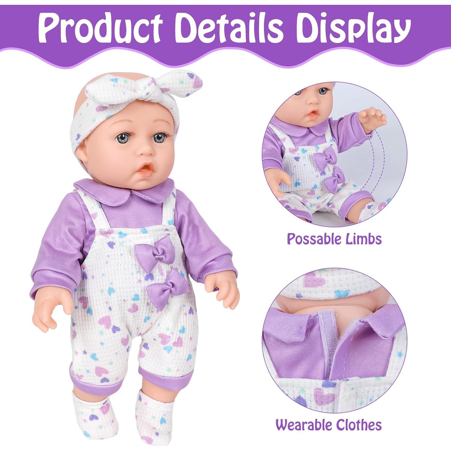 Muñeca UZIDBTO 30 cm con mochila y accesorios para niñas