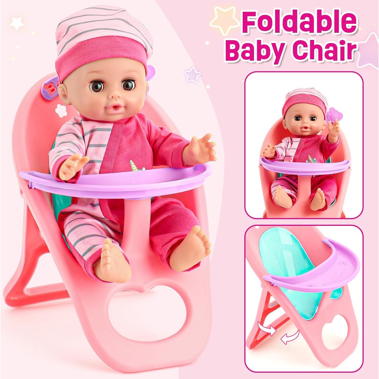 Muñeca Bebé Interactiva Golray 30.48cm con Cuna y Accesorios