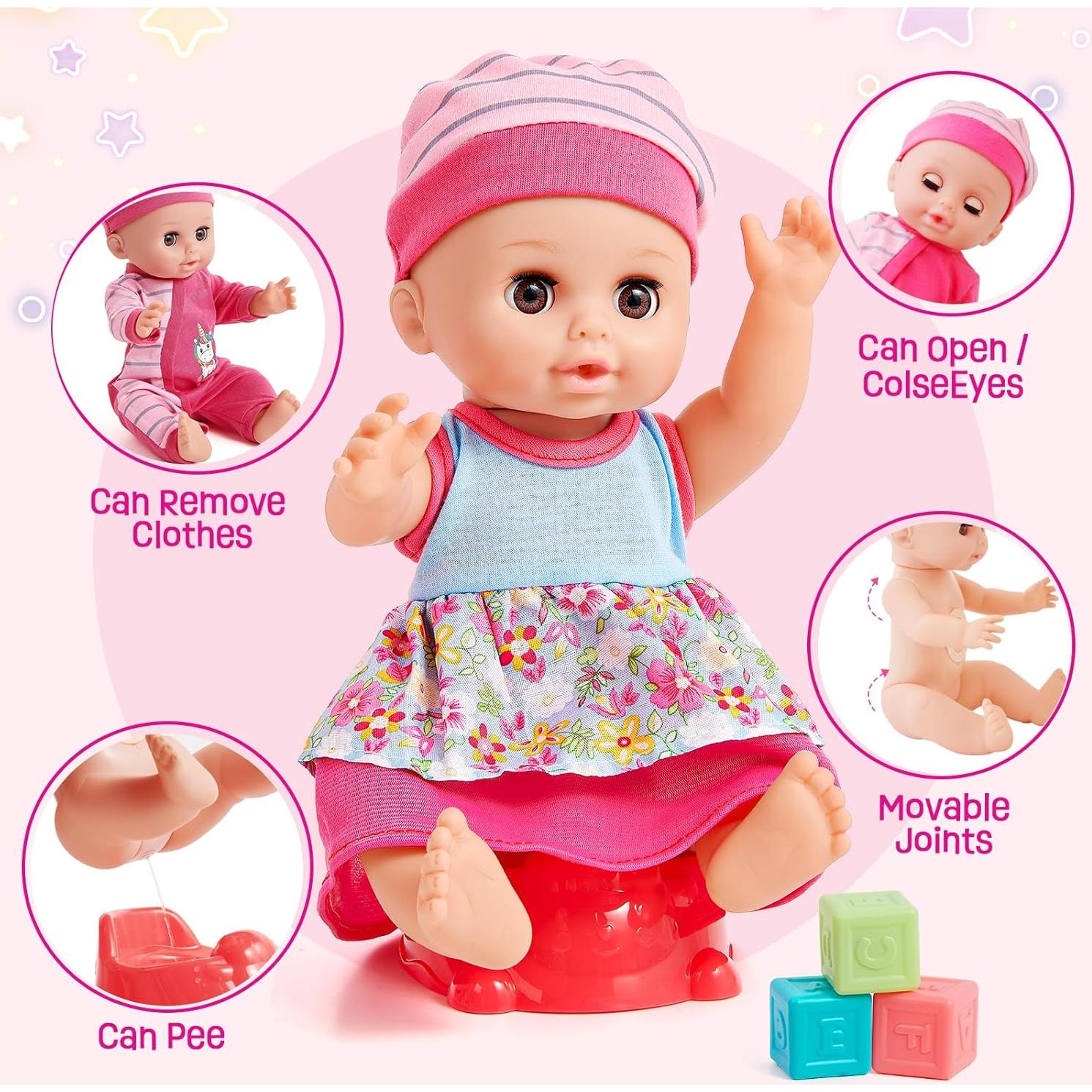 Muñeca Bebé Interactiva Golray 30.48cm con Cuna y Accesorios