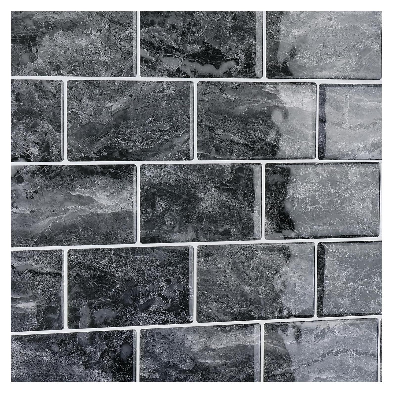 Azulejos Autoadhesivos CRE8TIVE 4 Hojas Mármol Gris 30.48x30.48 cm