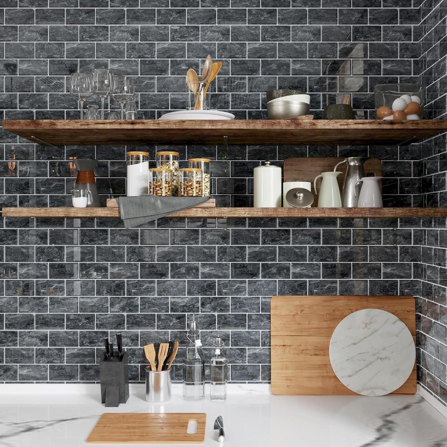 Azulejos Autoadhesivos CRE8TIVE 4 Hojas Mármol Gris 30.48x30.48 cm