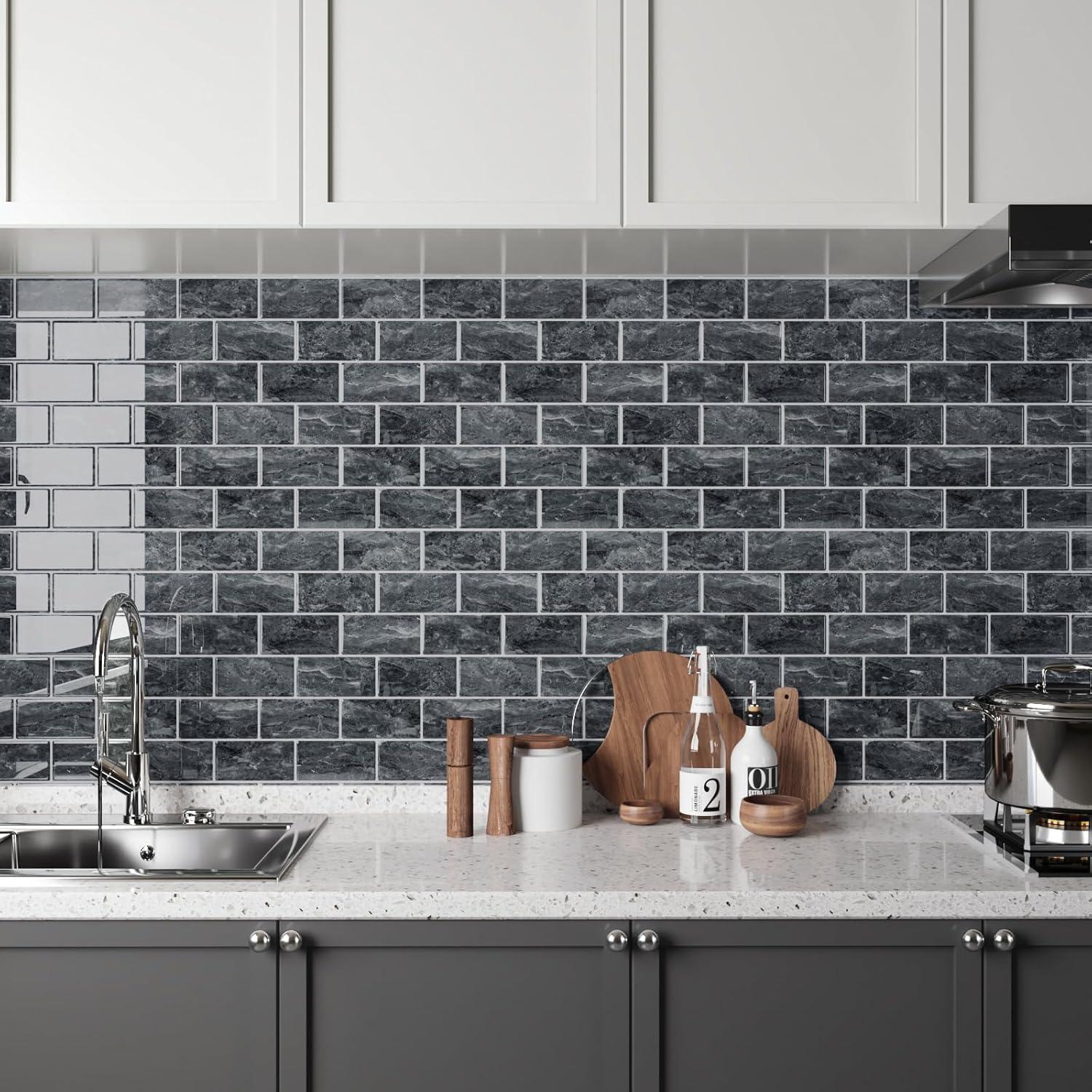 Azulejos Autoadhesivos CRE8TIVE 4 Hojas Mármol Gris 30.48x30.48 cm