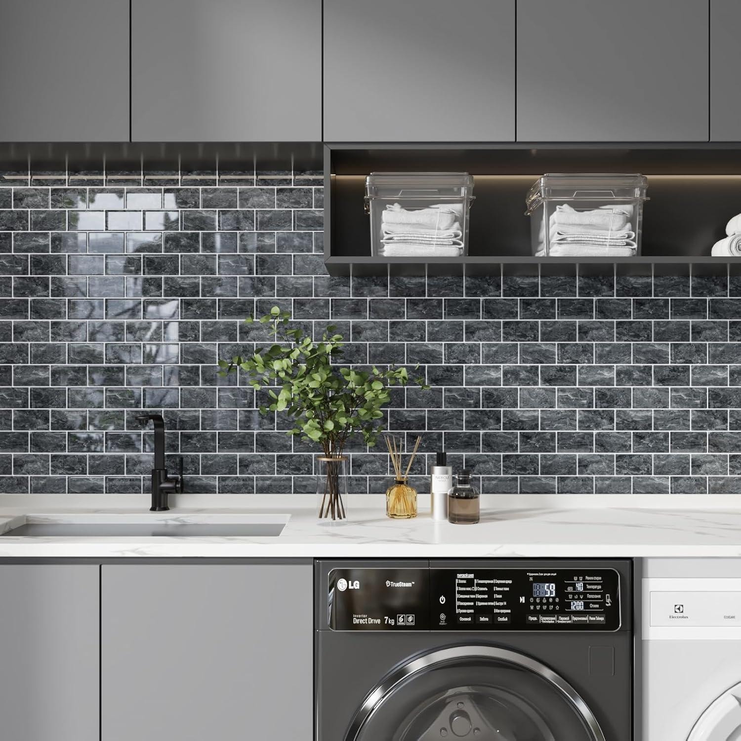 Azulejos Autoadhesivos CRE8TIVE 4 Hojas Mármol Gris 30.48x30.48 cm