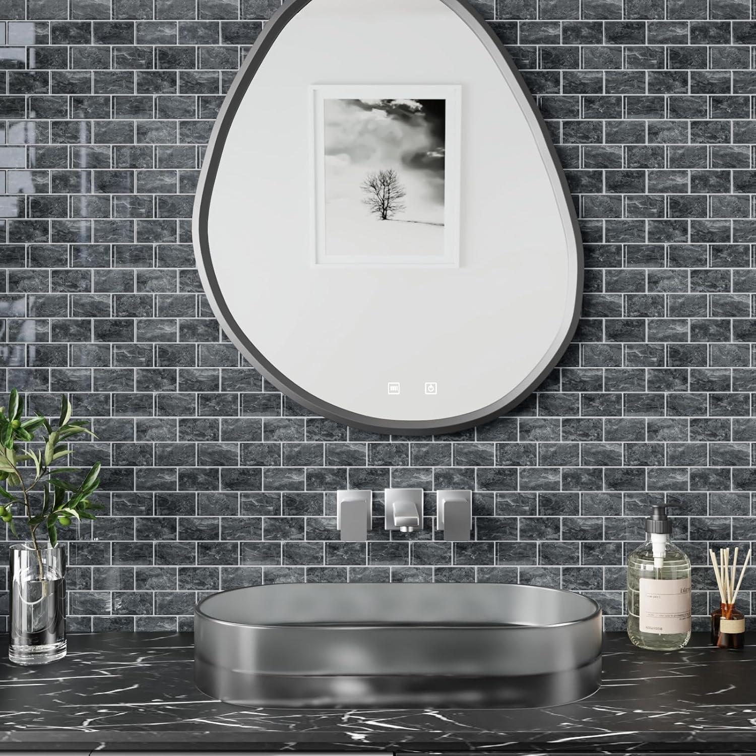 Azulejos Autoadhesivos CRE8TIVE 4 Hojas Mármol Gris 30.48x30.48 cm