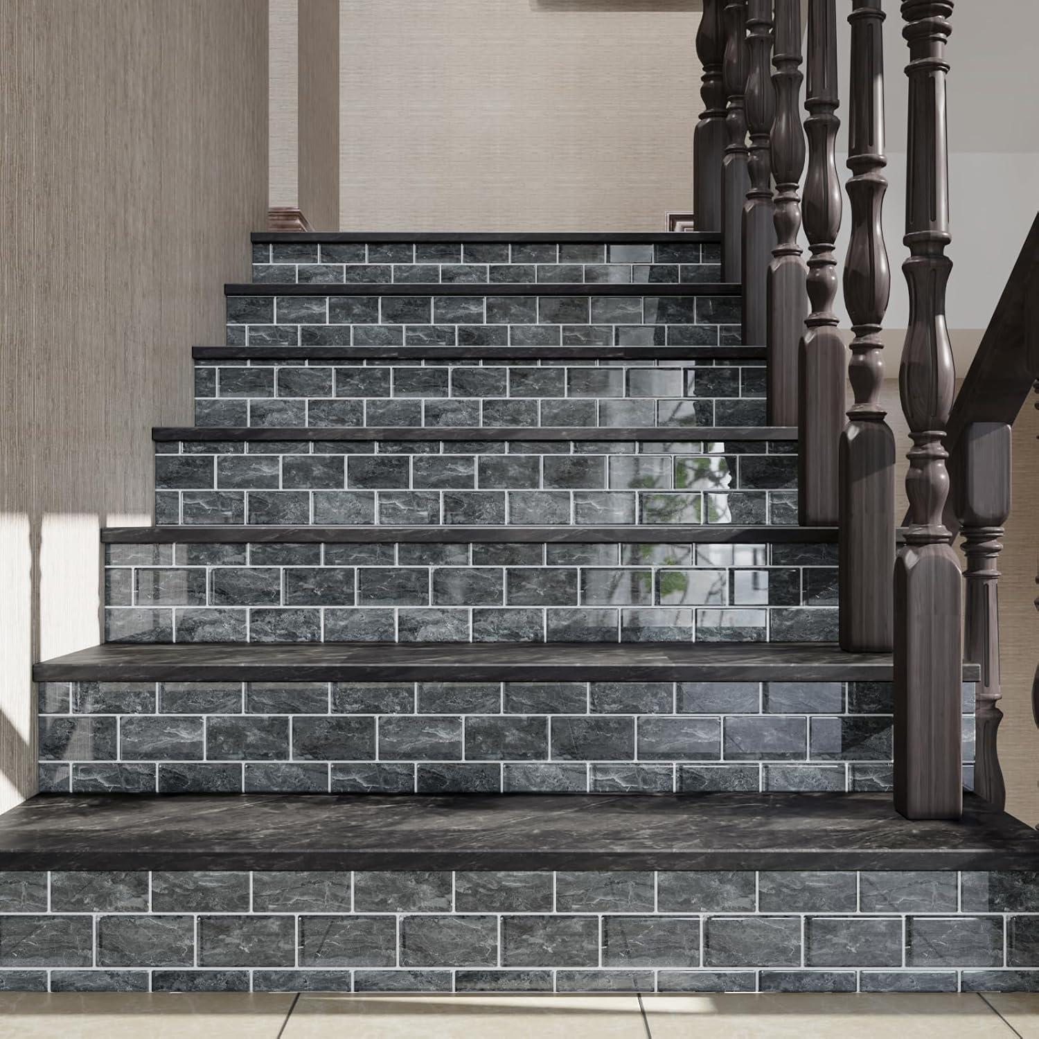 Azulejos Autoadhesivos CRE8TIVE 4 Hojas Mármol Gris 30.48x30.48 cm