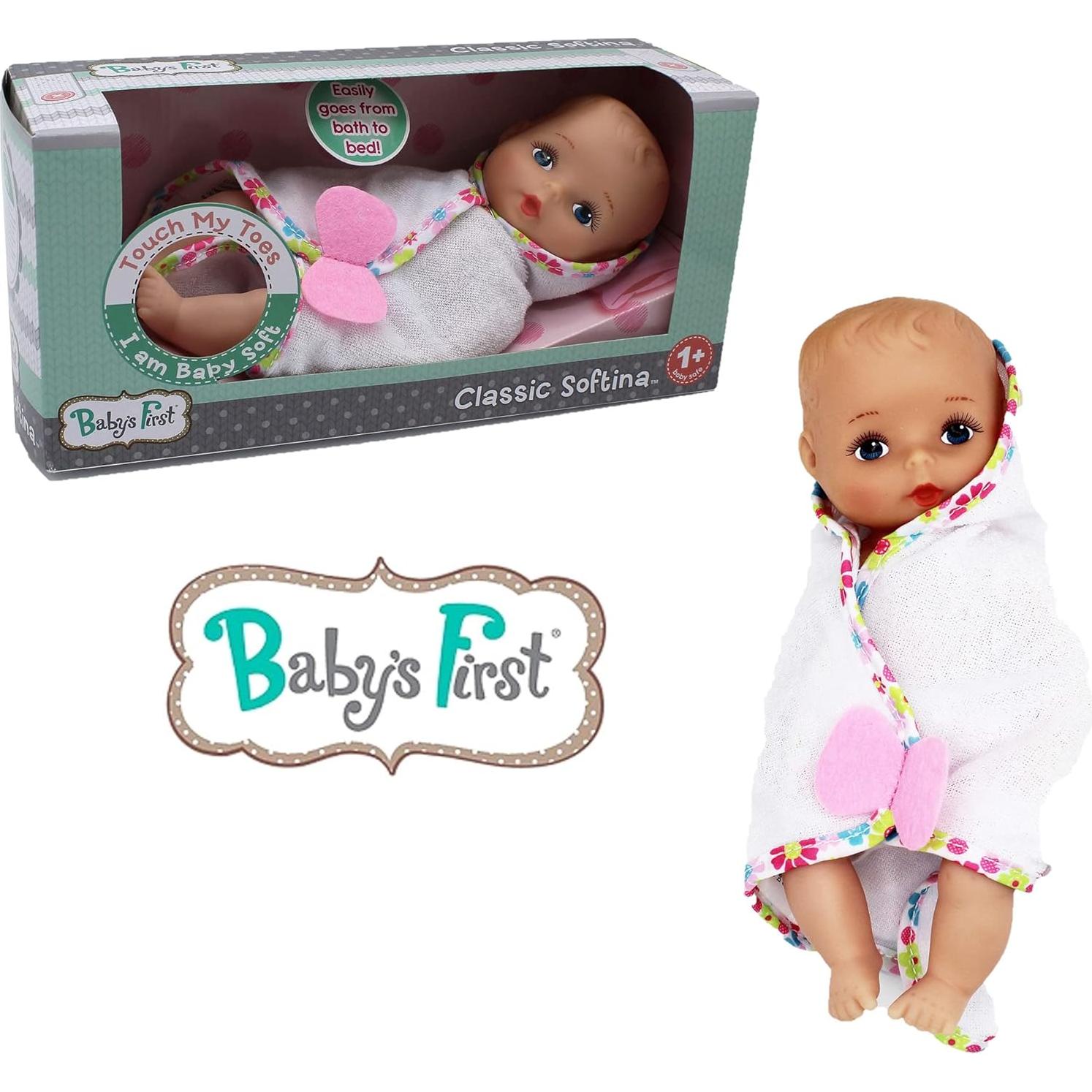 Muñeca Baby Softina Goldberger 26.99 cm para baño rosa