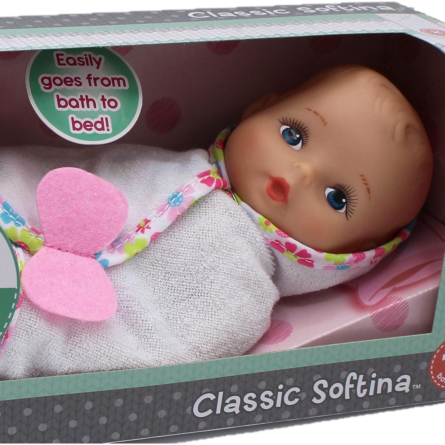 Muñeca Baby Softina Goldberger 26.99 cm para baño rosa