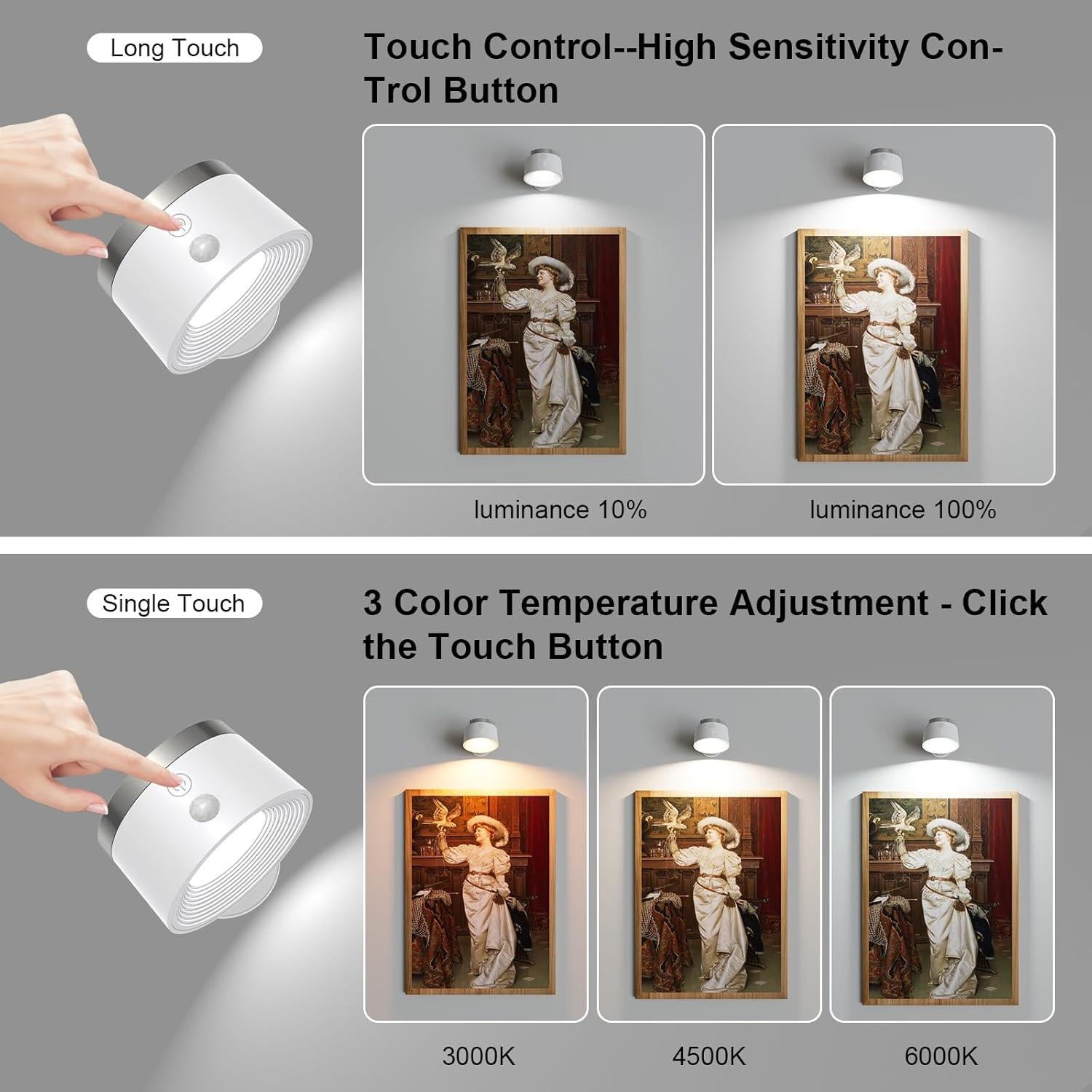 Luz de Pared LED Moobibear con Sensor de Movimiento 3500mAh