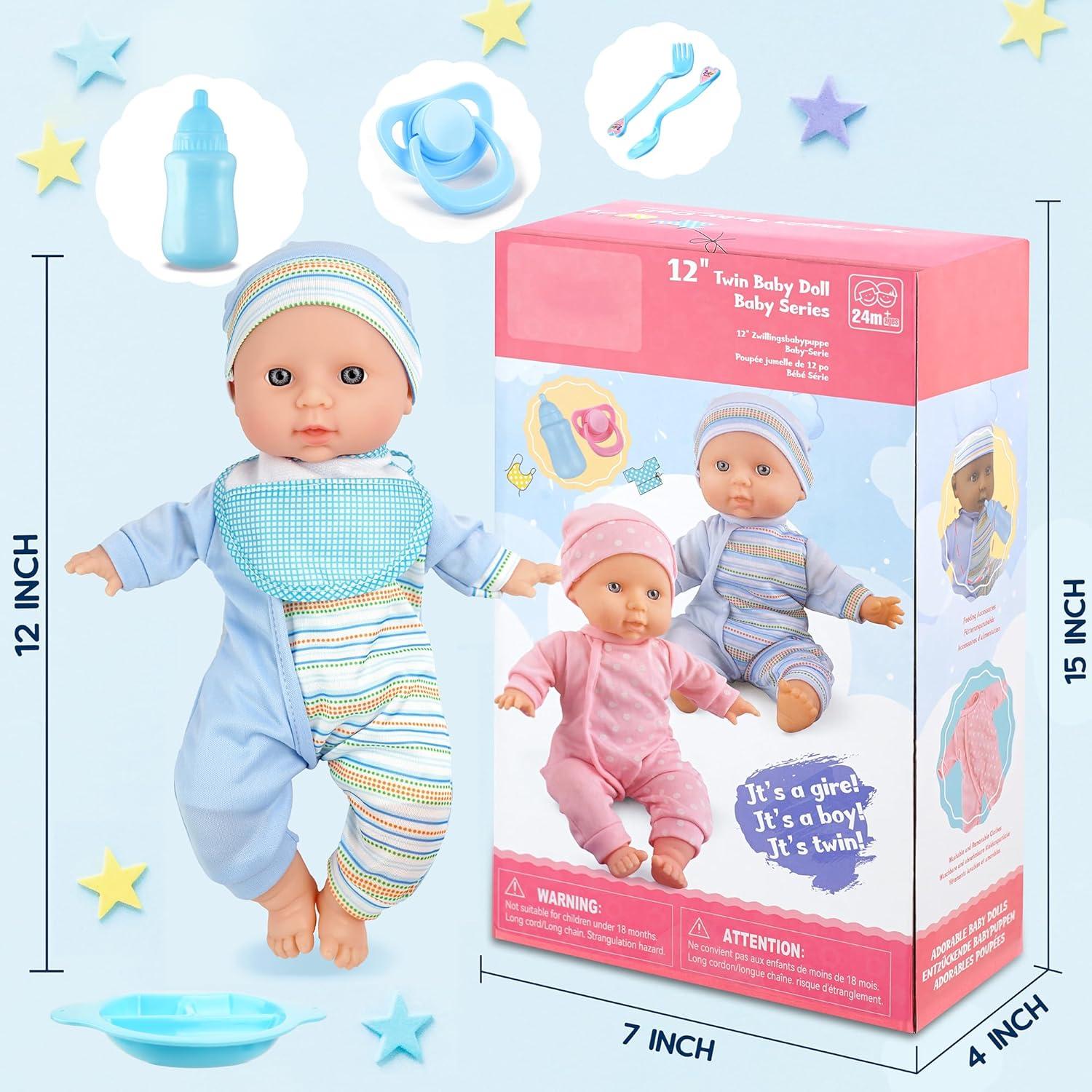 Muñecas Gemelas Toy Choi - 30 cm con Accesorios