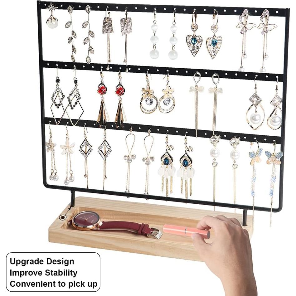 Organizador de Pendientes SOVIA 3 Niveles 75 Agujeros Negro