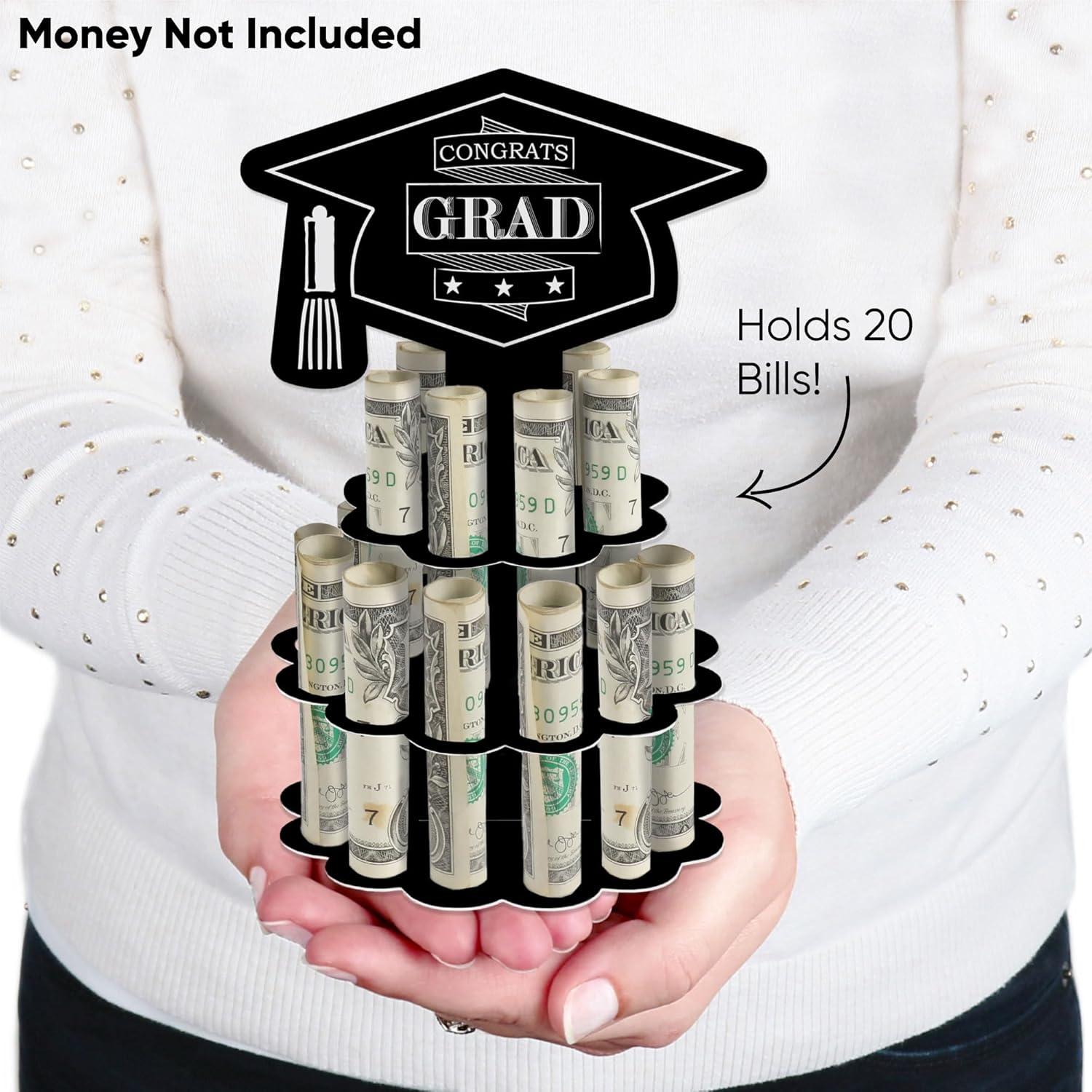 Soporte de Pastel de Dinero Big Dot de Graduación - Set de 3