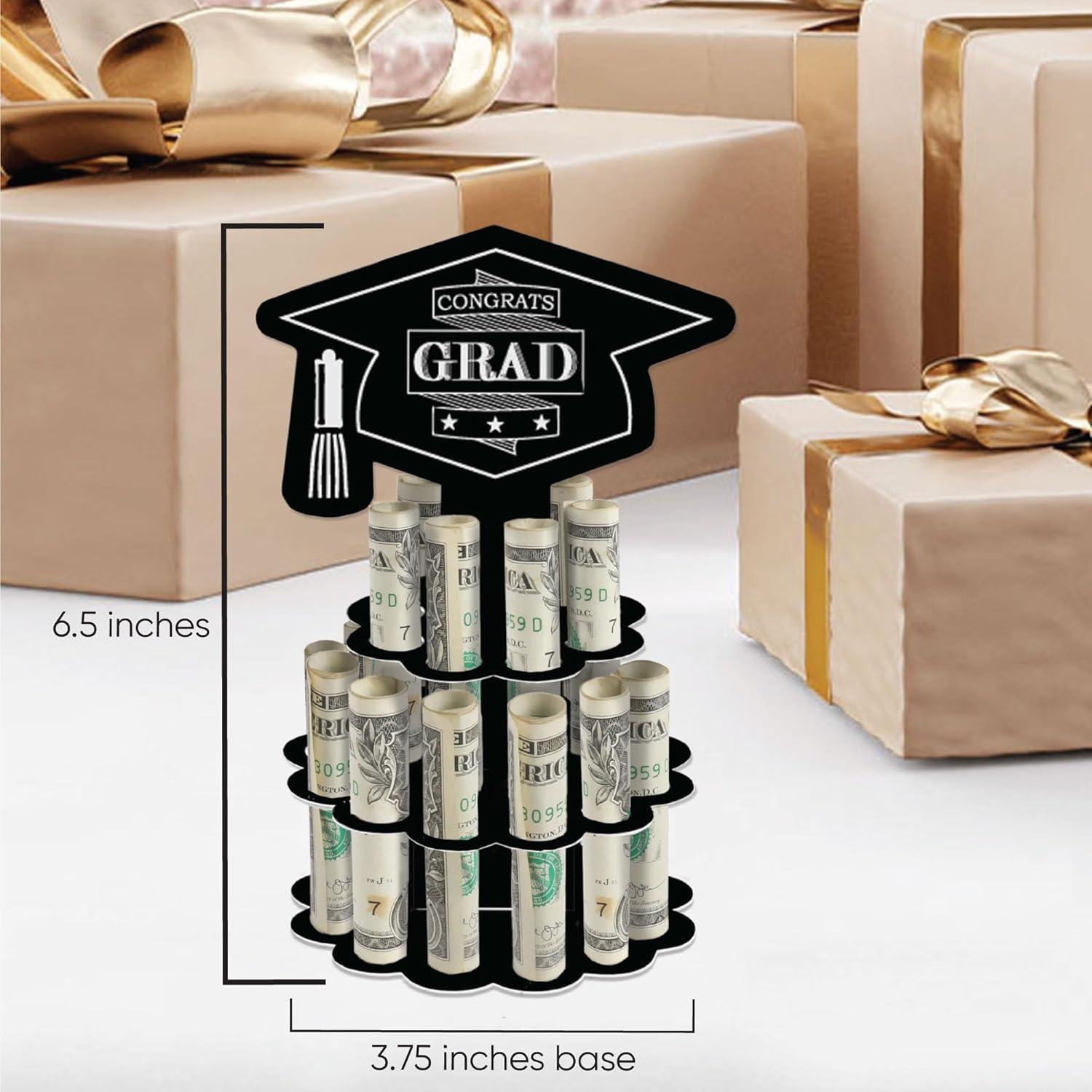 Soporte de Pastel de Dinero Big Dot de Graduación - Set de 3