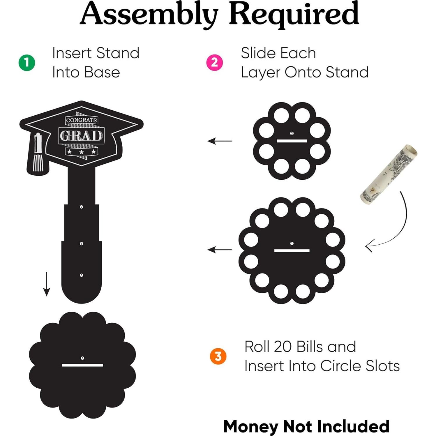 Soporte de Pastel de Dinero Big Dot de Graduación - Set de 3