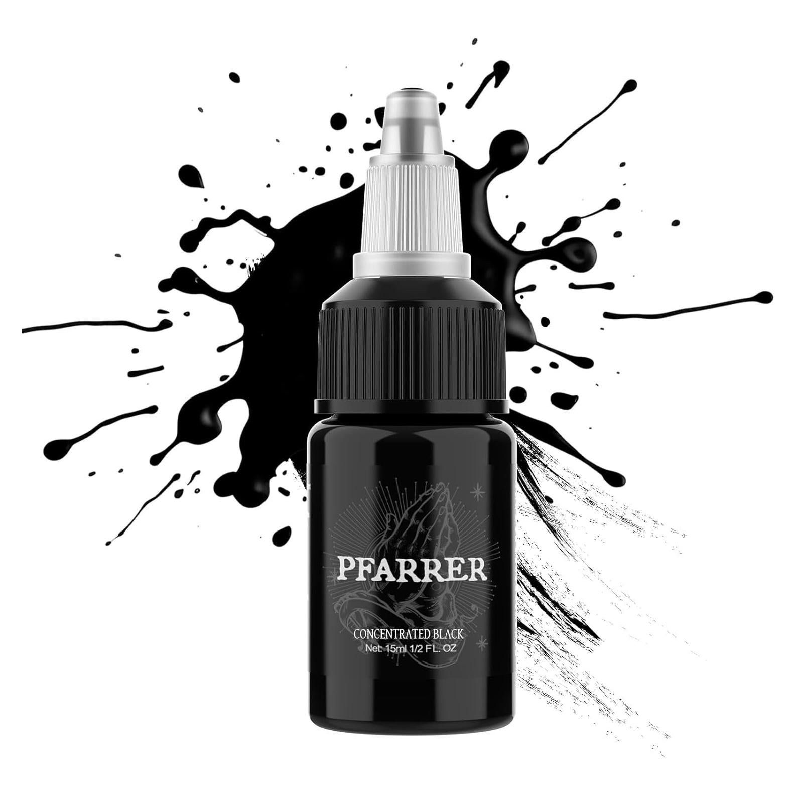 Tinta de Tatuaje Negra PFARRER 15ml Vegana Alta Calidad