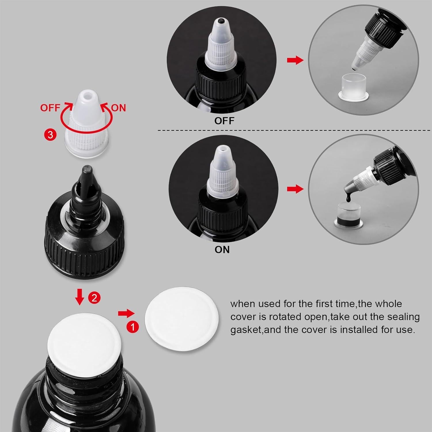 Tinta de Tatuaje Negra PFARRER 15ml Vegana Alta Calidad