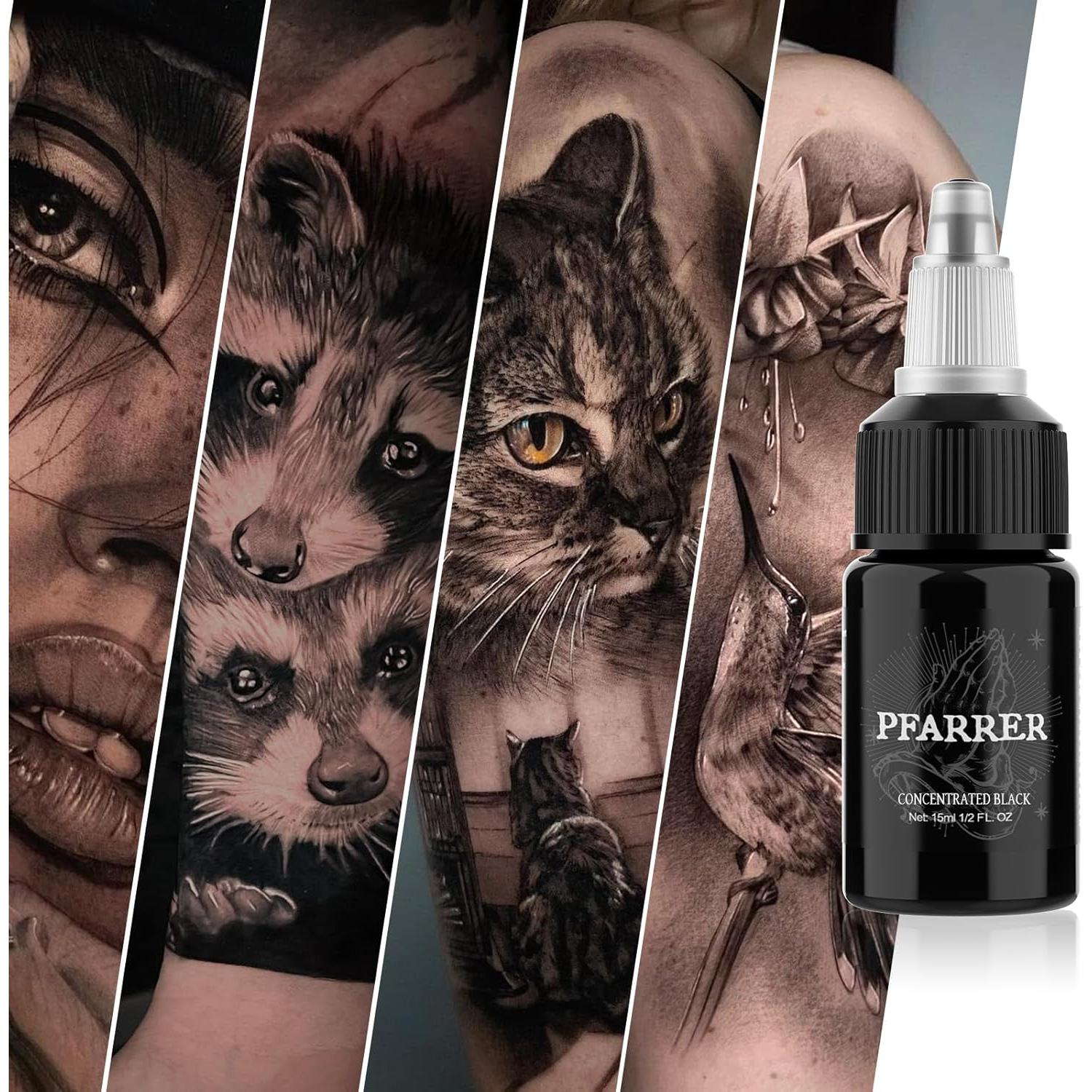 Tinta de Tatuaje Negra PFARRER 15ml Vegana Alta Calidad