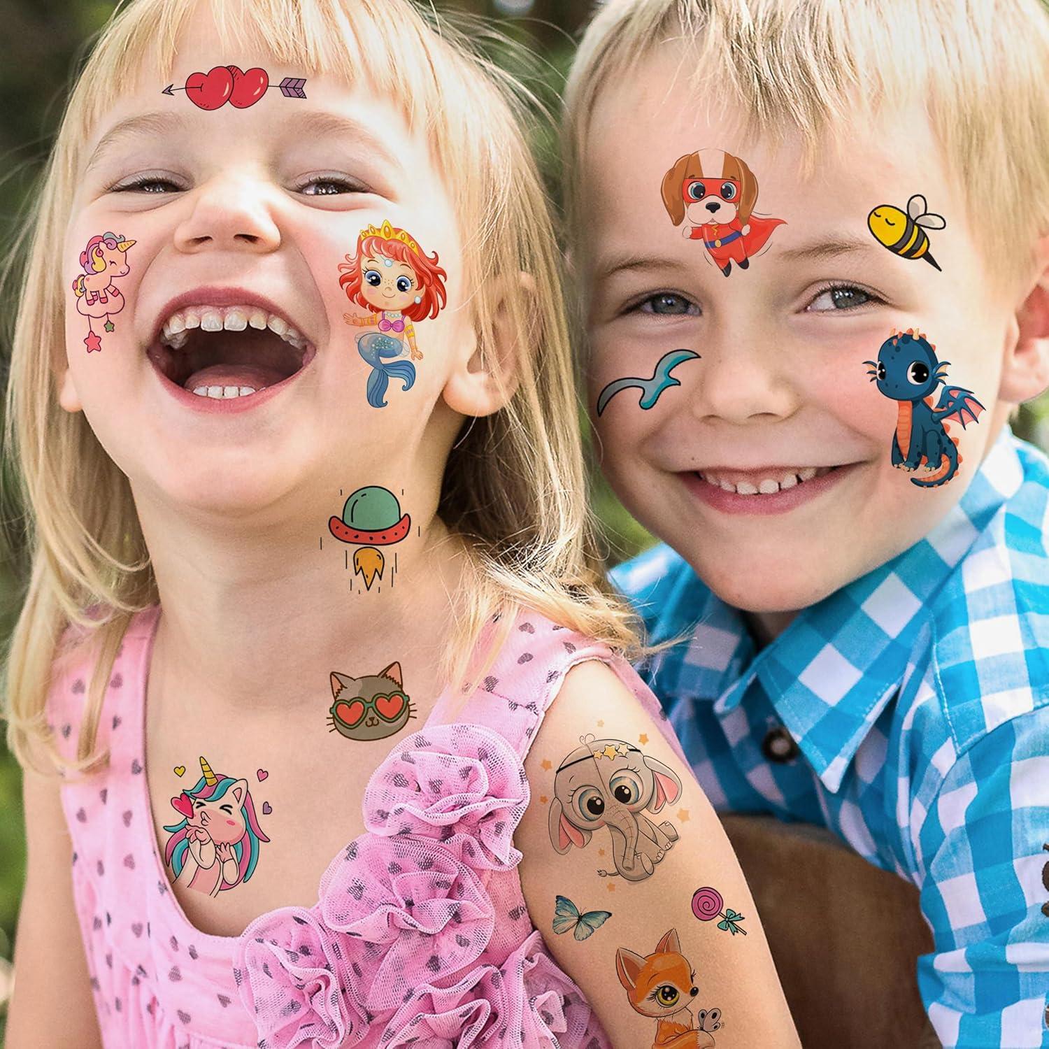 Tatuajes Temporales FANRUI 60 Hojas Animales y Dibujos