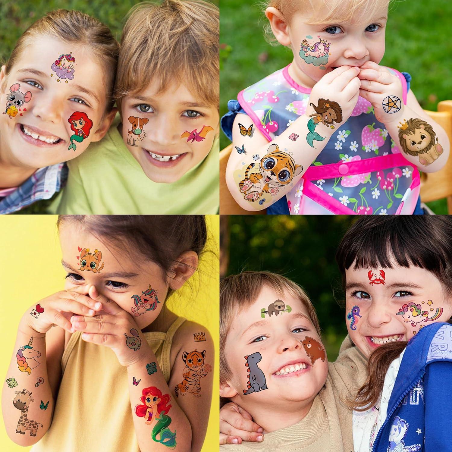 Tatuajes Temporales FANRUI 60 Hojas Animales y Dibujos