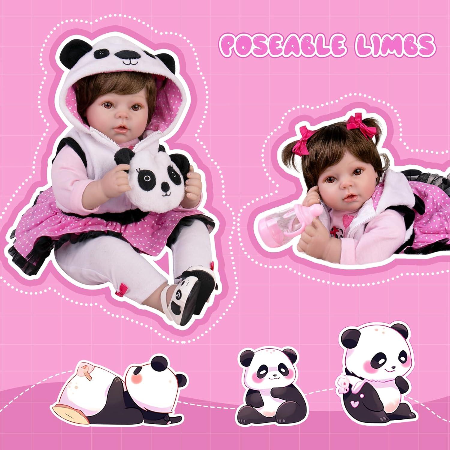 Muñeca Aori Reborn Bebé Realista 55.88 cm con Accesorios