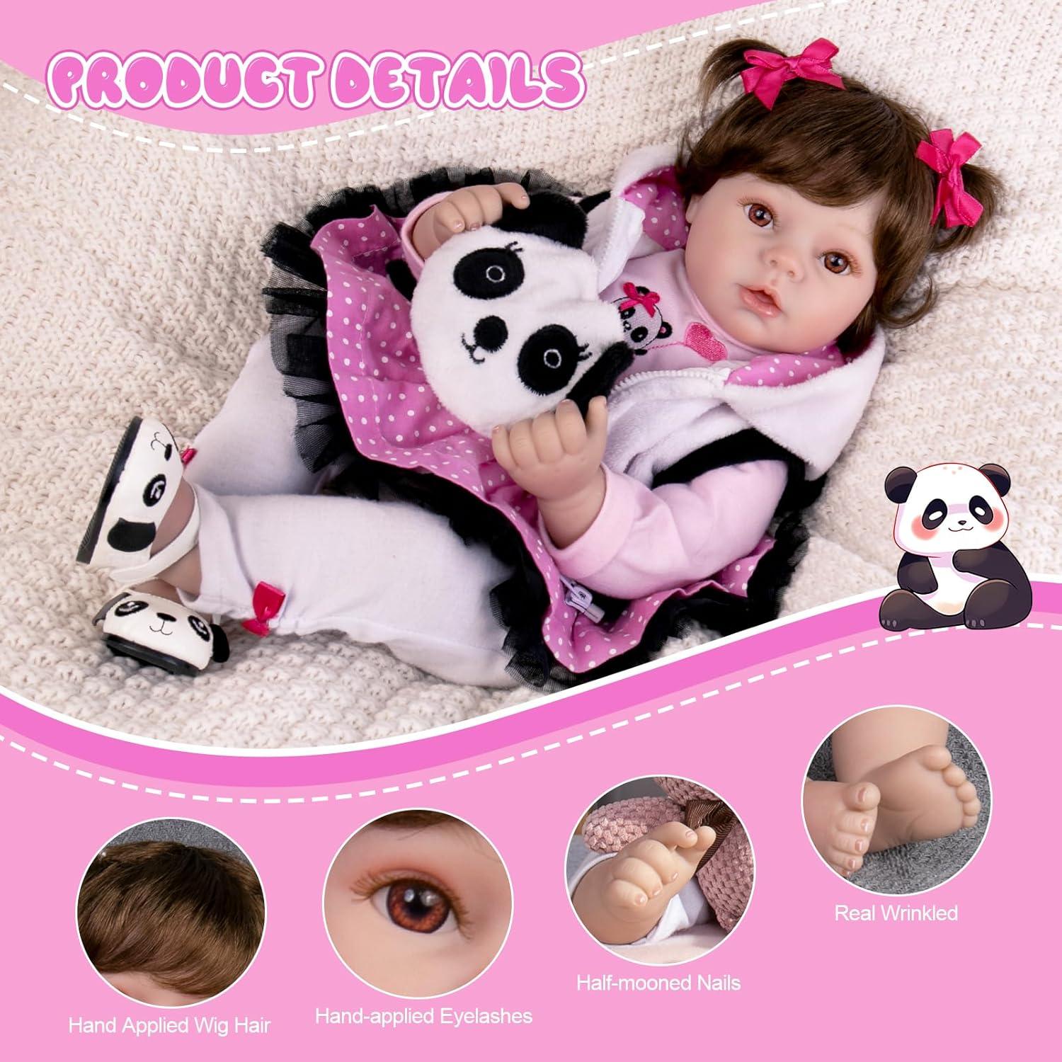 Muñeca Aori Reborn Bebé Realista 55.88 cm con Accesorios