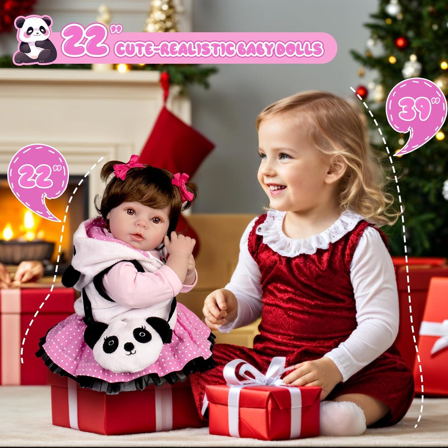 Muñeca Aori Reborn Bebé Realista 55.88 cm con Accesorios