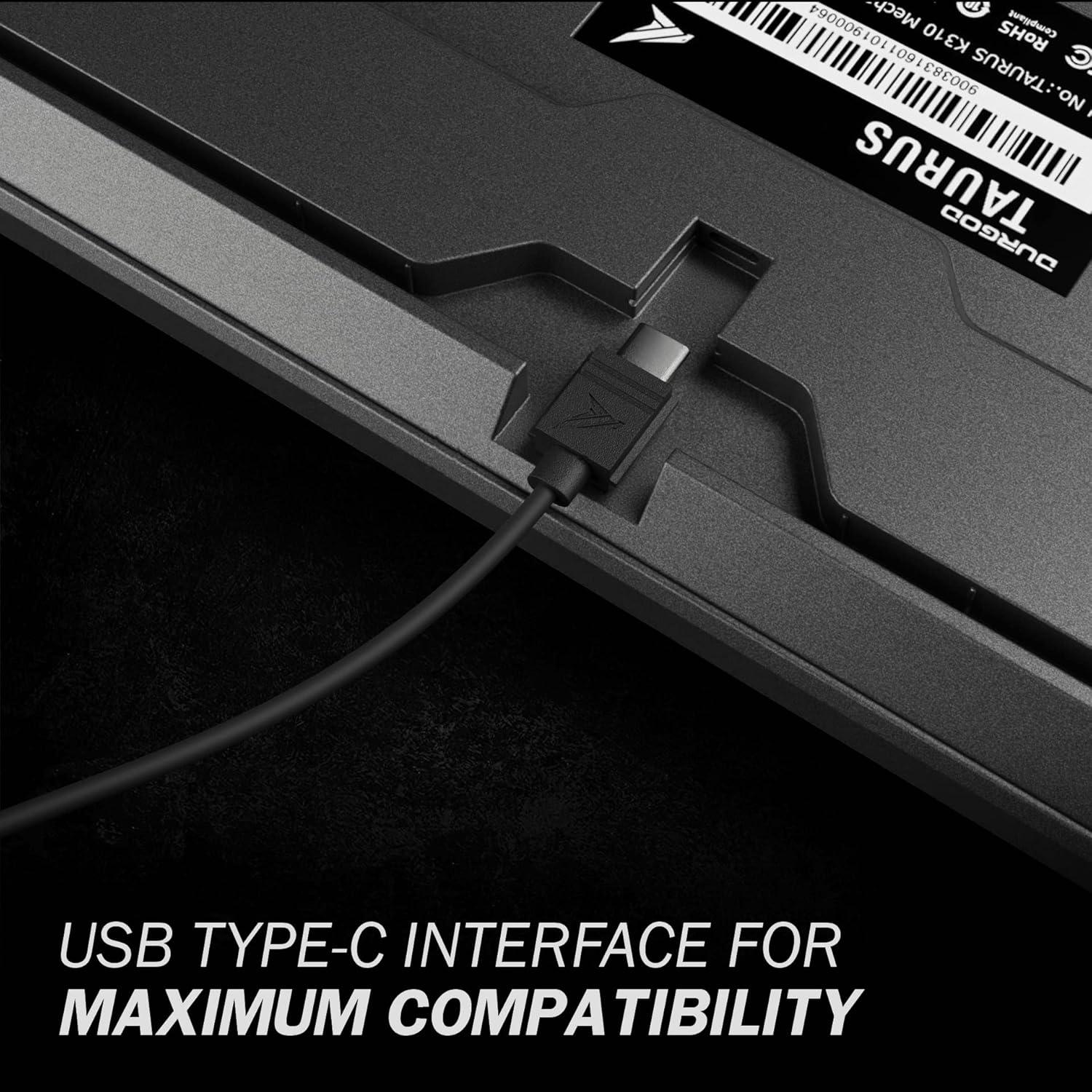 Teclado Mecánico Durgod K310 104 Teclas Retroiluminado USB-C