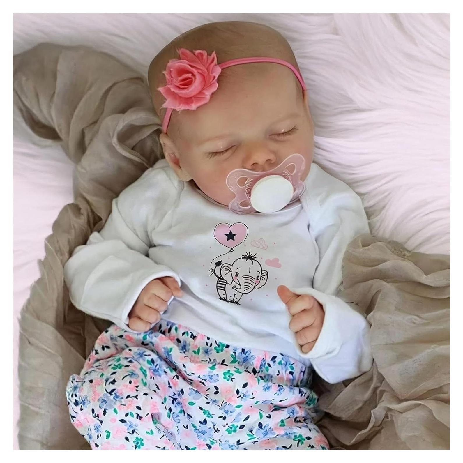 Muñeca Reborn JIZHI 43 cm Realista con Kit de Alimentación