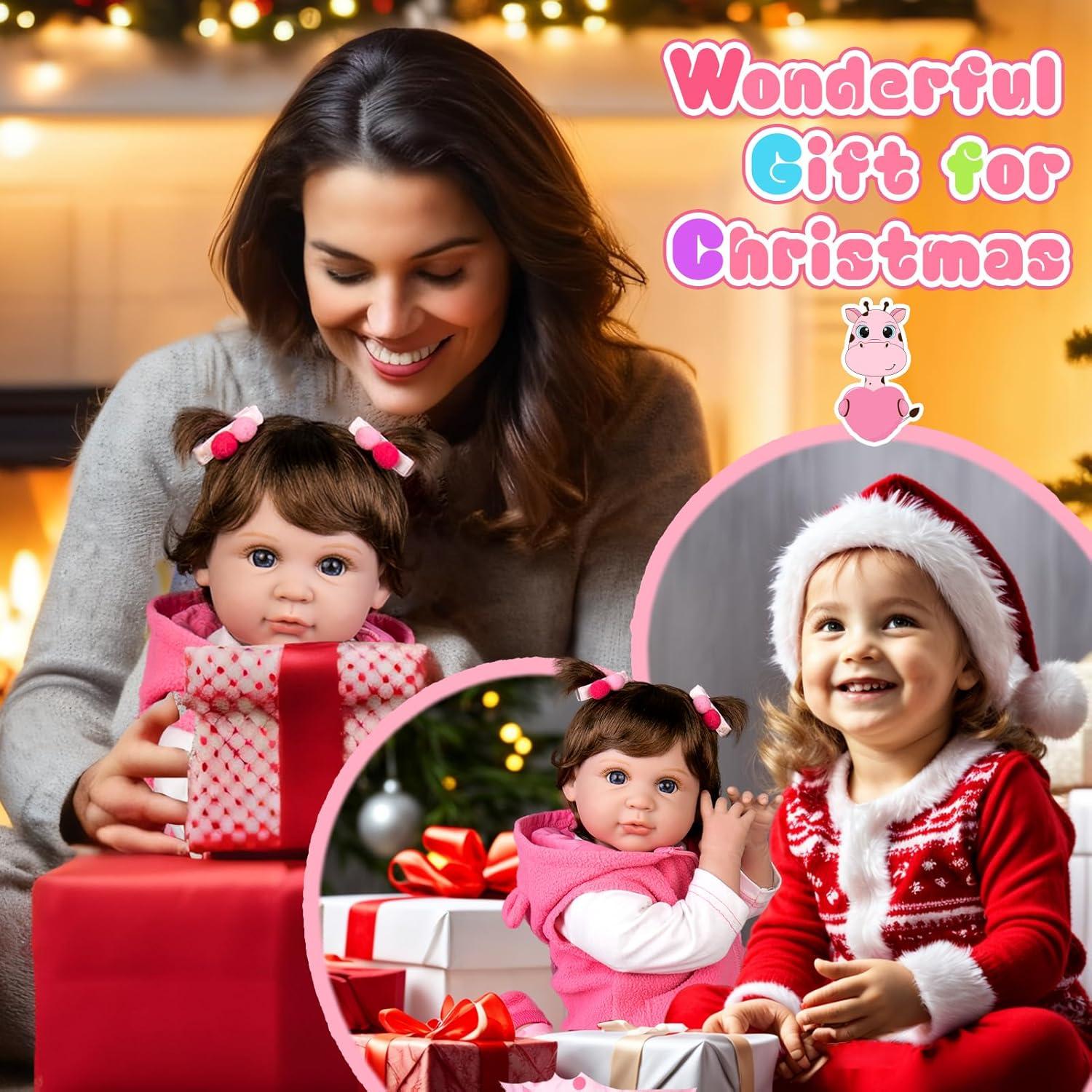 Muñeca Reborn Aori 55.88 cm Bebé Realista con Accesorios