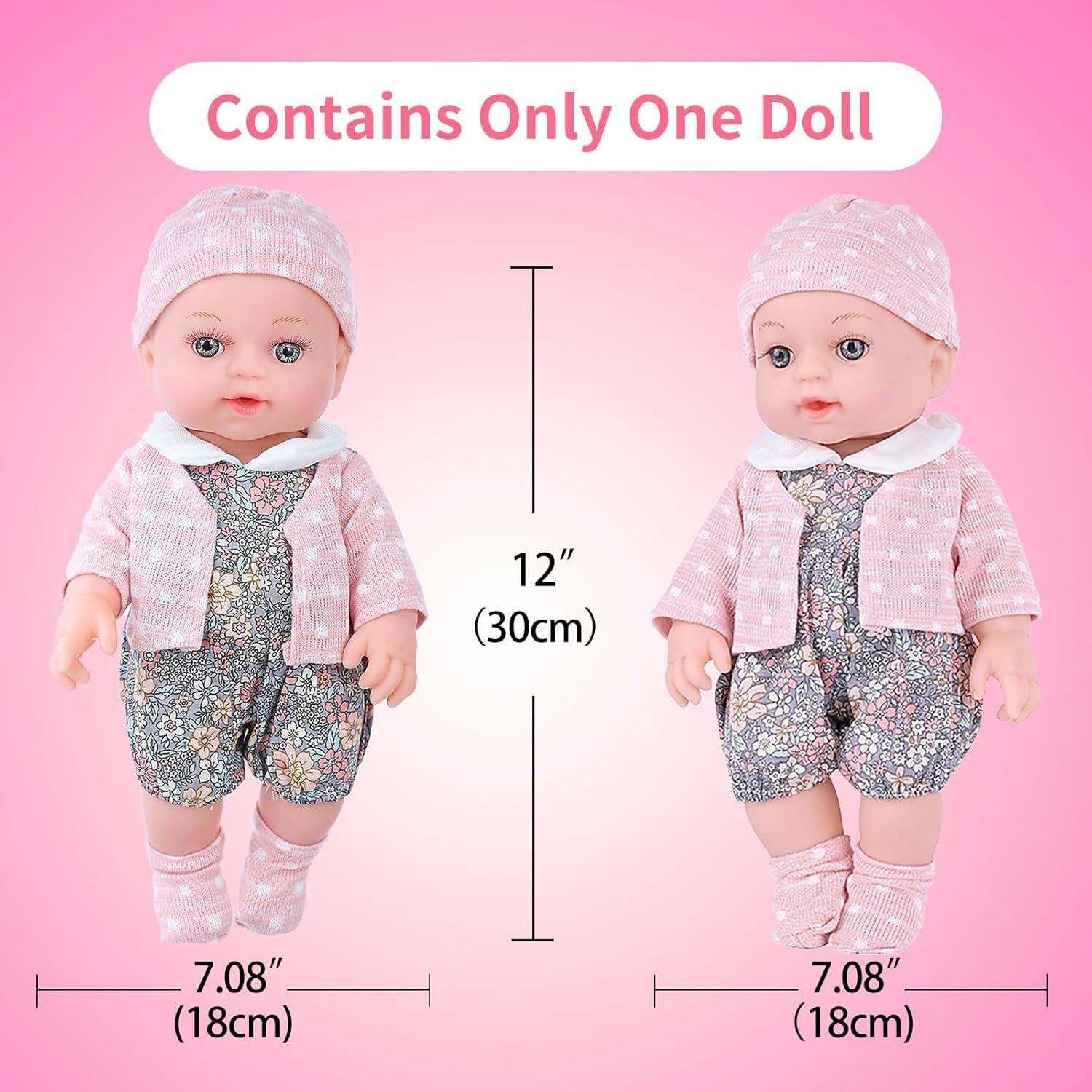 Muñeca Bebé Realista UZIDBTO 30 cm con Accesorios