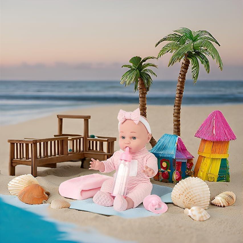 Muñeca 30 cm Chyyeerkidd con chupete y biberón rosa