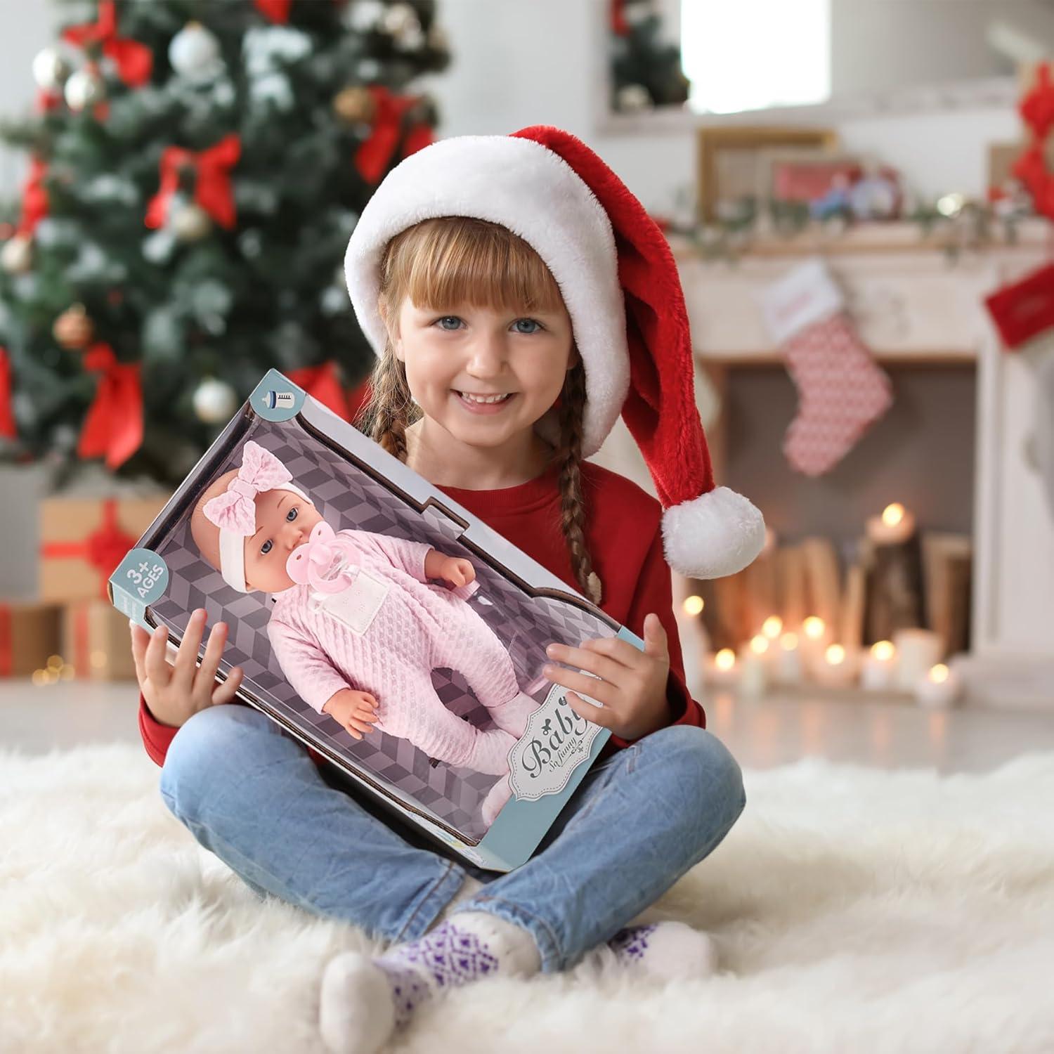 Muñeca Bebé Realista eDollable 30 cm con Chupete y Biberón