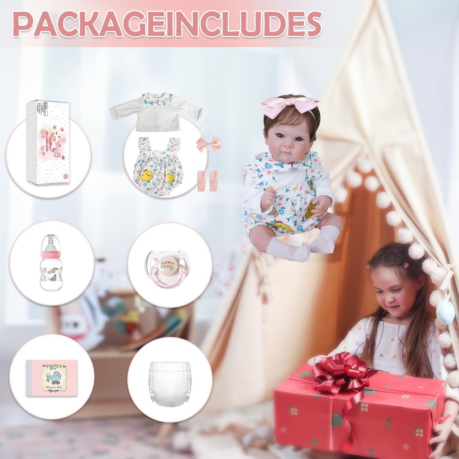 Muñeca Reborn Realista WOOROY 51 cm Bebé Niña Hecha a Mano