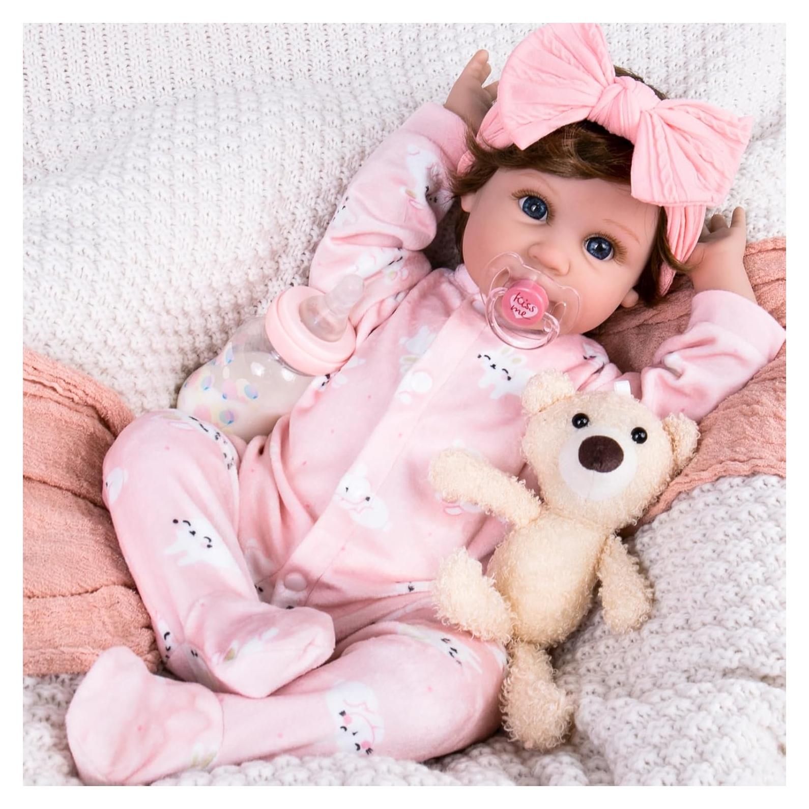 Muñeca Reborn Aori 55.88 cm Realista para Niñas 3+