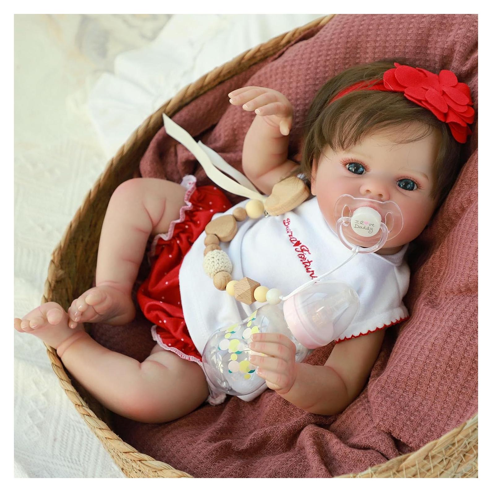 Muñeca de Bebé Realista SCOM 45.72 cm Silicona Suave