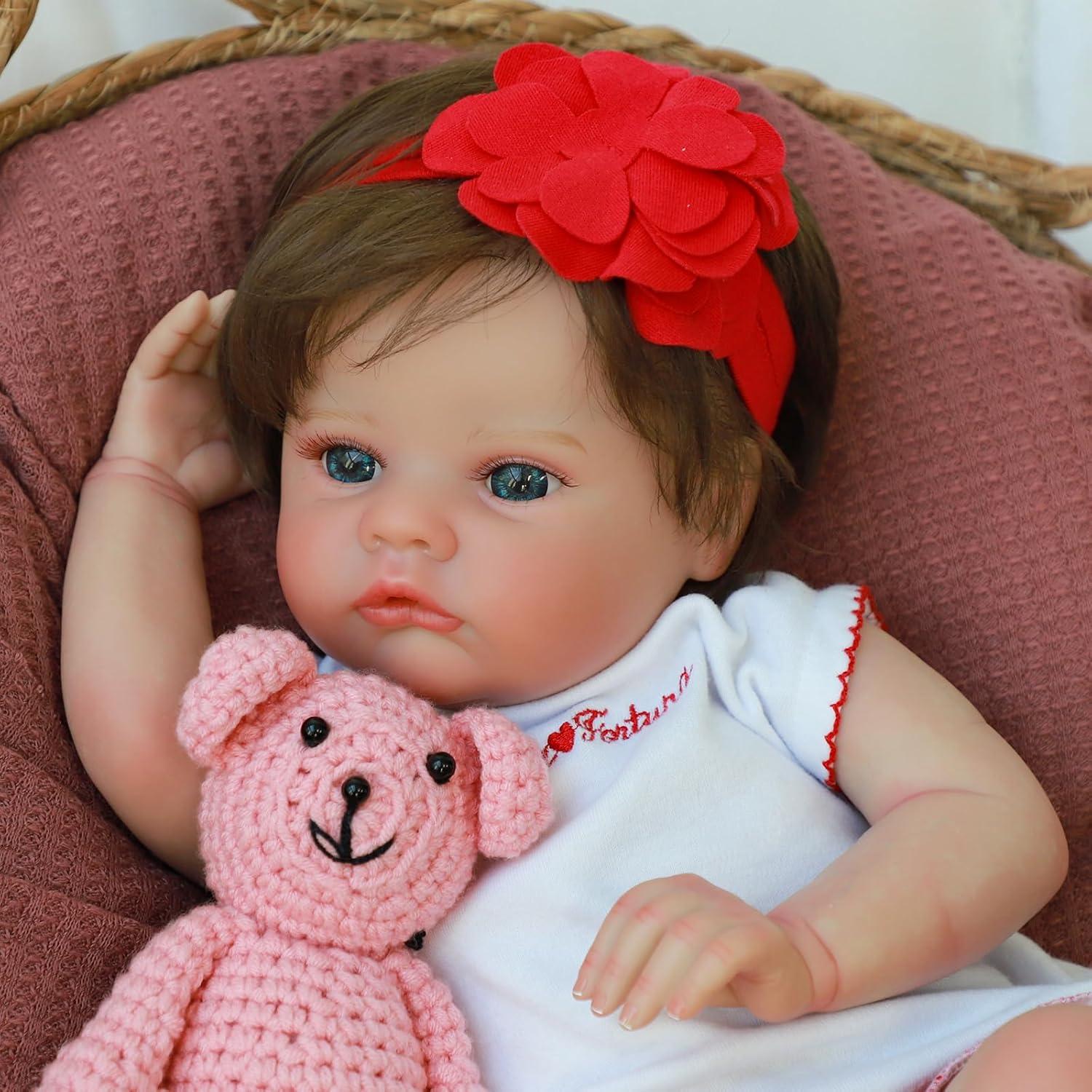 Muñeca de Bebé Realista SCOM 45.72 cm Silicona Suave