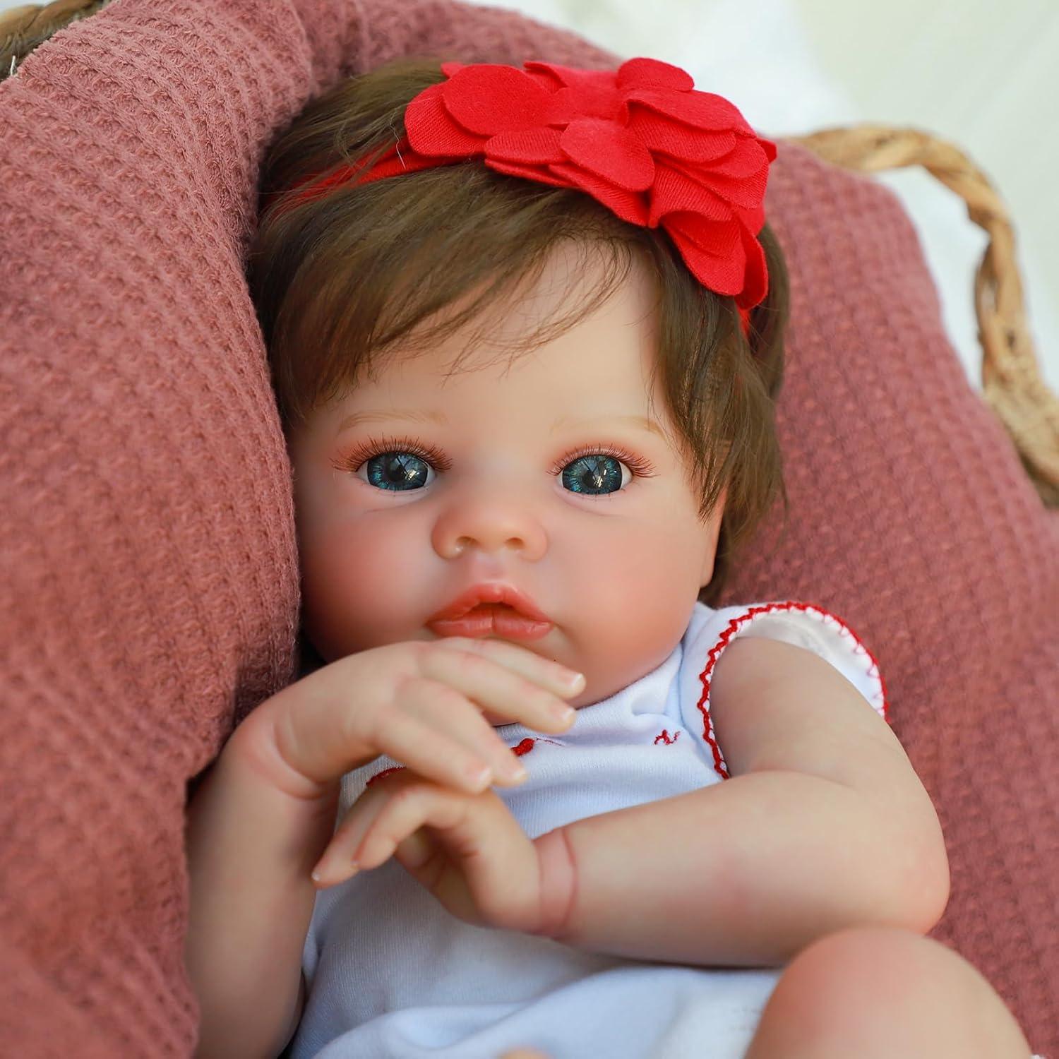 Muñeca de Bebé Realista SCOM 45.72 cm Silicona Suave