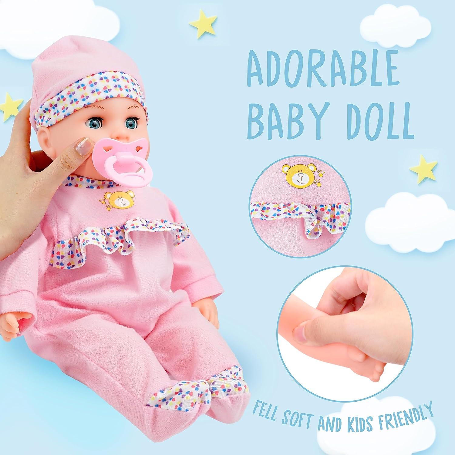 Muñeca Interactiva Rosa SHANTOUSHI 40 cm con Sonidos y Accesorios