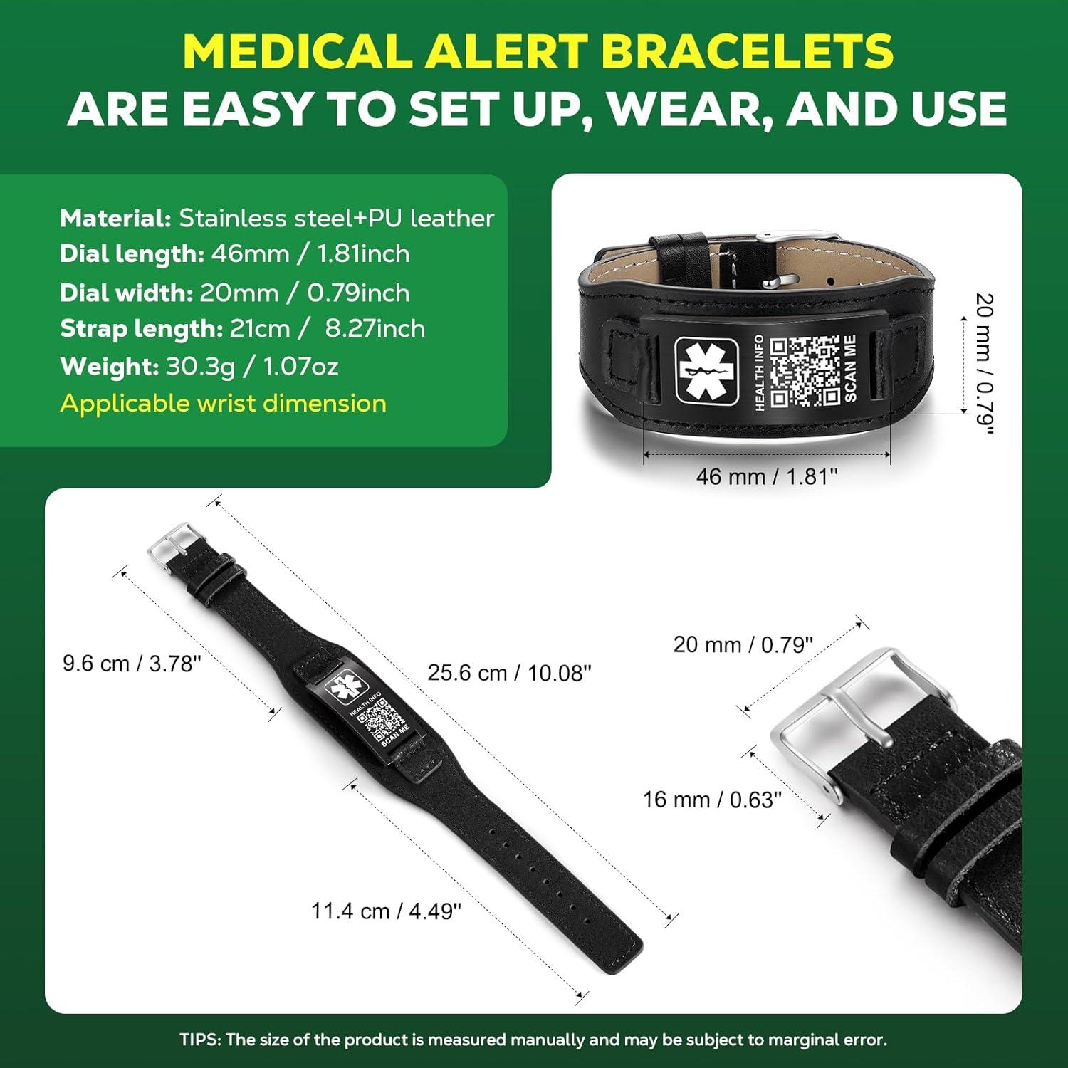 Pulsera Médica Personalizada THELUCKYTAG - Acero Inoxidable 20.32-25.4cm