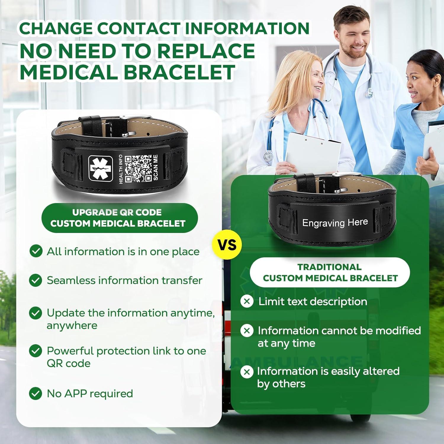 Pulsera Médica Personalizada THELUCKYTAG - Acero Inoxidable 20.32-25.4cm